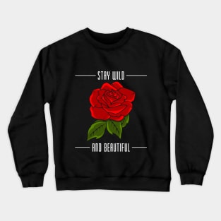 Roses with red Leaves Crewneck Sweatshirt